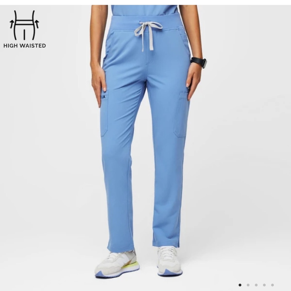 Size small figs ceil blue high waisted yola scrub pants